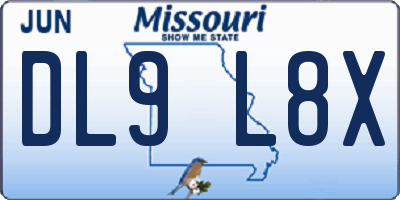 MO license plate DL9L8X