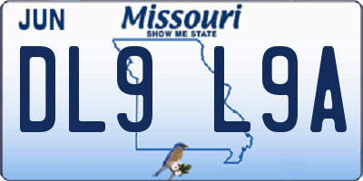 MO license plate DL9L9A