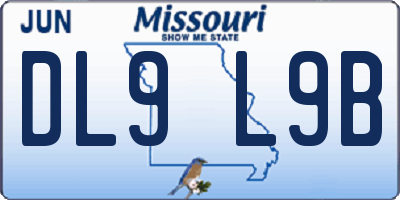 MO license plate DL9L9B