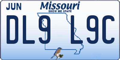 MO license plate DL9L9C
