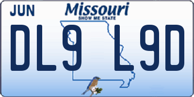 MO license plate DL9L9D