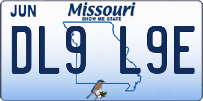 MO license plate DL9L9E