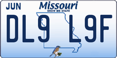 MO license plate DL9L9F