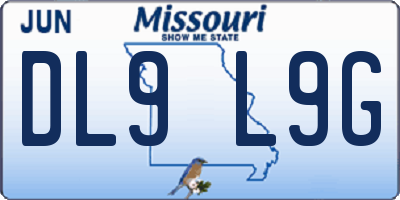 MO license plate DL9L9G