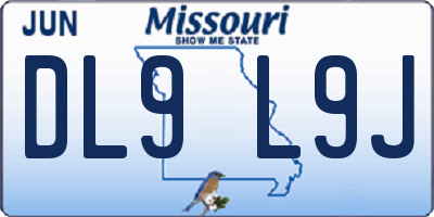 MO license plate DL9L9J