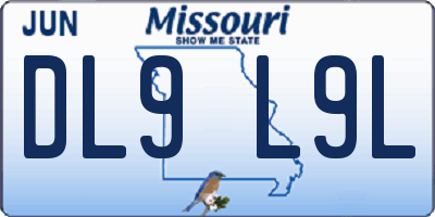 MO license plate DL9L9L