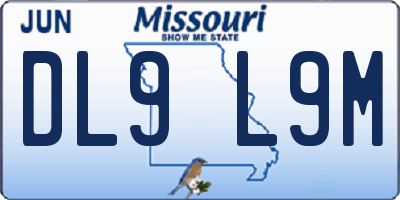 MO license plate DL9L9M