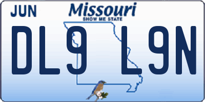 MO license plate DL9L9N