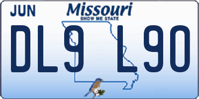 MO license plate DL9L9O
