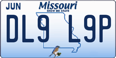 MO license plate DL9L9P