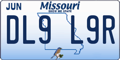 MO license plate DL9L9R