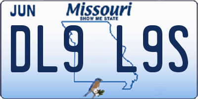 MO license plate DL9L9S