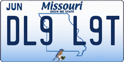 MO license plate DL9L9T