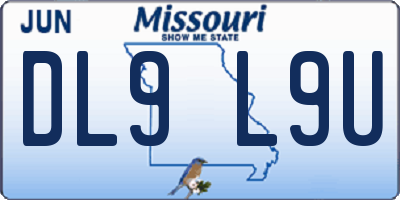 MO license plate DL9L9U