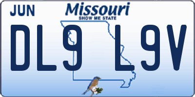 MO license plate DL9L9V