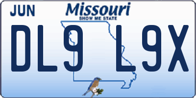 MO license plate DL9L9X