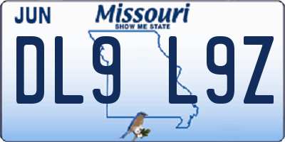 MO license plate DL9L9Z