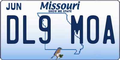 MO license plate DL9M0A