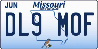 MO license plate DL9M0F