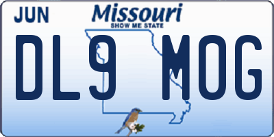 MO license plate DL9M0G