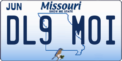 MO license plate DL9M0I