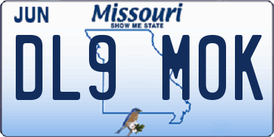 MO license plate DL9M0K