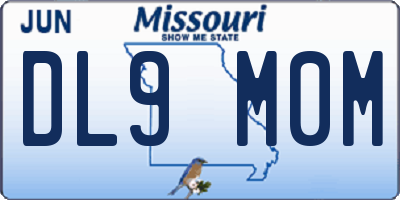MO license plate DL9M0M