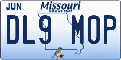 MO license plate DL9M0P