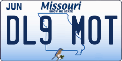 MO license plate DL9M0T
