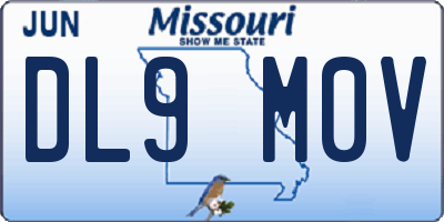 MO license plate DL9M0V