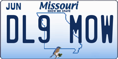 MO license plate DL9M0W