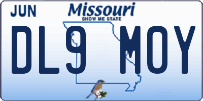 MO license plate DL9M0Y