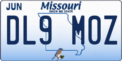 MO license plate DL9M0Z