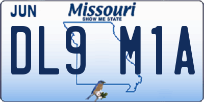 MO license plate DL9M1A