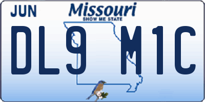 MO license plate DL9M1C