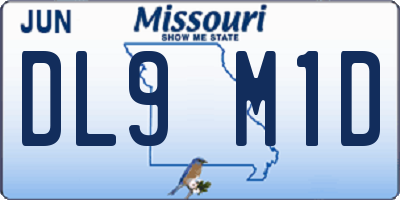 MO license plate DL9M1D