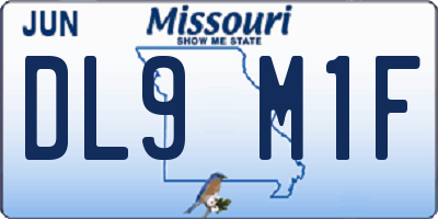 MO license plate DL9M1F