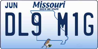 MO license plate DL9M1G