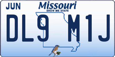 MO license plate DL9M1J