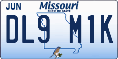 MO license plate DL9M1K