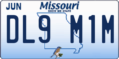MO license plate DL9M1M