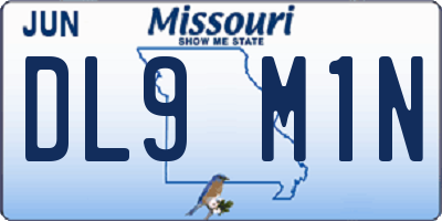 MO license plate DL9M1N