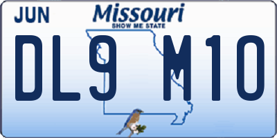 MO license plate DL9M1O