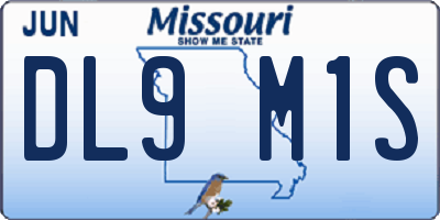 MO license plate DL9M1S