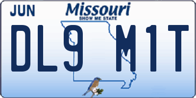 MO license plate DL9M1T