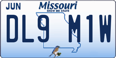 MO license plate DL9M1W