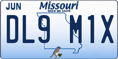 MO license plate DL9M1X