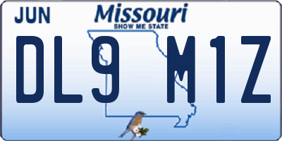 MO license plate DL9M1Z