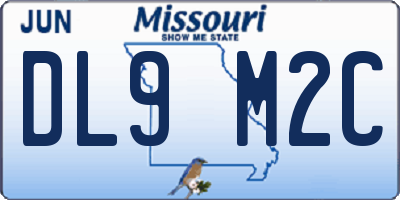 MO license plate DL9M2C