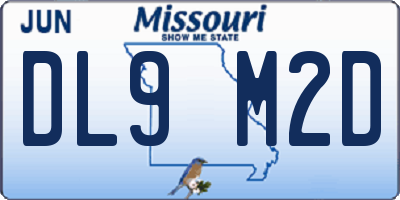 MO license plate DL9M2D
